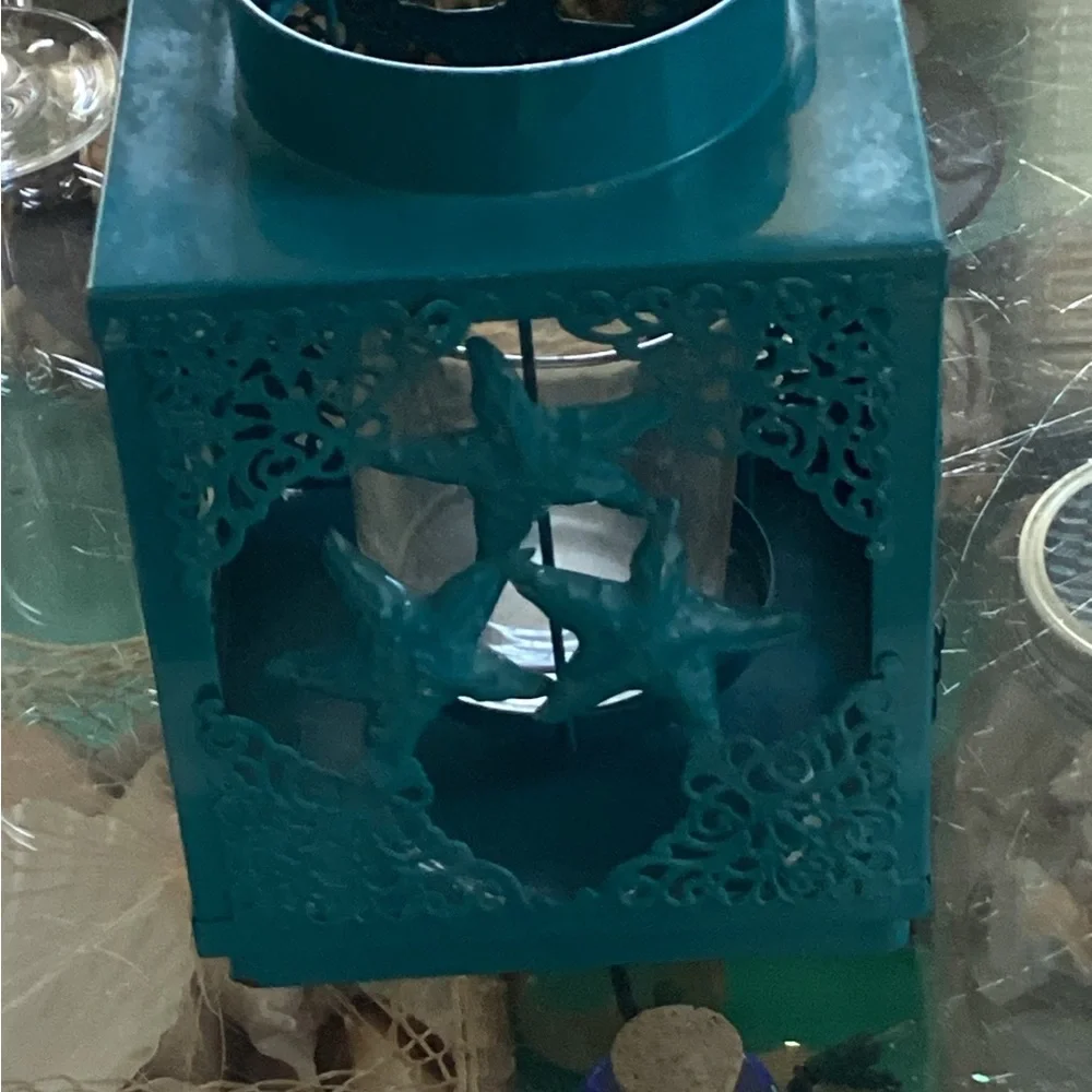 Pier 1 Teal Starfish Decorative Lantern Perfect for Beach House Decor